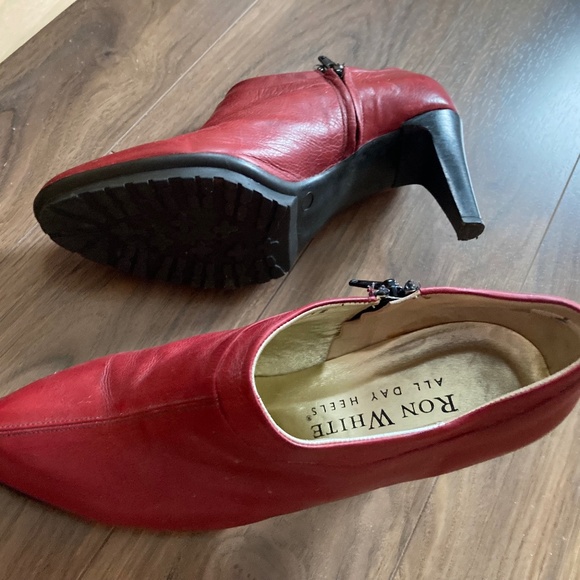 Ron White Red Leather Booties - Picture 3 of 4